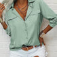 🎁2026 New Arrivals 50% OFF💥Women's Solid Lapel Long Sleeves Button-Down Shirt