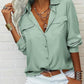 🎁2026 New Arrivals 50% OFF💥Women's Solid Lapel Long Sleeves Button-Down Shirt