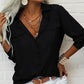 🎁2026 New Arrivals 50% OFF💥Women's Solid Lapel Long Sleeves Button-Down Shirt