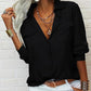 🎁2026 New Arrivals 50% OFF💥Women's Solid Lapel Long Sleeves Button-Down Shirt