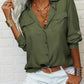 🎁2026 New Arrivals 50% OFF💥Women's Solid Lapel Long Sleeves Button-Down Shirt