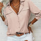 🎁2026 New Arrivals 50% OFF💥Women's Solid Lapel Long Sleeves Button-Down Shirt