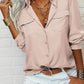 🎁2026 New Arrivals 50% OFF💥Women's Solid Lapel Long Sleeves Button-Down Shirt