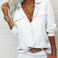 🎁2026 New Arrivals 50% OFF💥Women's Solid Lapel Long Sleeves Button-Down Shirt