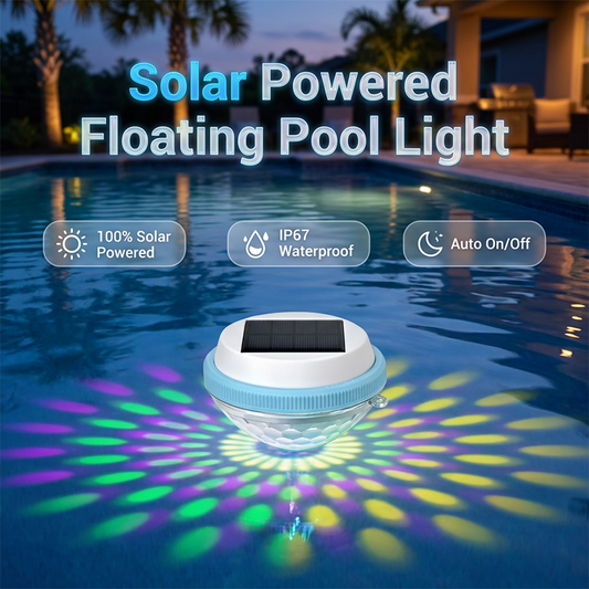🎁2026 New Arrivals 50% OFF💥Solar Floating Pool Lights with Remote Control — RGB Colour-Changing, IP68 Waterproof, 16 Lighting Modes