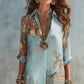 🎁2026 New Arrivals 50% OFF💥Elegant Retro Print Maxi Dress | Boho V-Neck Button-Down Flowy Gown | Breathable Summer Beach Holiday Dress