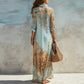 🎁2026 New Arrivals 50% OFF💥Elegant Retro Print Maxi Dress | Boho V-Neck Button-Down Flowy Gown | Breathable Summer Beach Holiday Dress