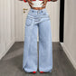 🎁2026 New Arrivals 50% OFF💥Women's Asymmetrical Waist Wide Leg Jeans – Unique waist design, relaxed fit & versatile – Perfect for chic everyday style & casual outings 🌿