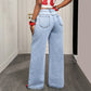 🎁2026 New Arrivals 50% OFF💥Women's Asymmetrical Waist Wide Leg Jeans – Unique waist design, relaxed fit & versatile – Perfect for chic everyday style & casual outings 🌿