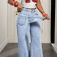 🎁2026 New Arrivals 50% OFF💥Women's Asymmetrical Waist Wide Leg Jeans – Unique waist design, relaxed fit & versatile – Perfect for chic everyday style & casual outings 🌿