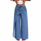 🎁2026 New Arrivals 50% OFF💥Women's Asymmetrical Waist Wide Leg Jeans – Unique waist design, relaxed fit & versatile – Perfect for chic everyday style & casual outings 🌿