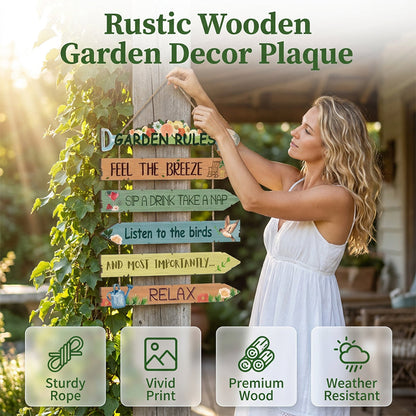 🎁2026 New Arrivals 50% OFF💥Rustic Wooden Garden Hanging Sign Wall Decor Plaque🏡🪧