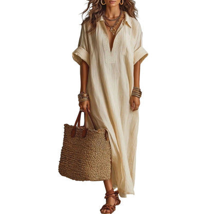 🎁2026 New Arrivals 50% OFF💥Women's Minimalist Solid Color Maxi Dress – Soft & flowy – Perfect for beach, travel or everyday elegance – effortless and breathable ✨🌿