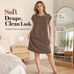 🎁2026 New Arrivals 50% OFF💥Women's Crew Neck Solid Color Dress – Soft & lightweight – Perfect for work, beach or everyday elegance – versatile and comfy ✨🌿