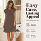 🎁2026 New Arrivals 50% OFF💥Women's Crew Neck Solid Color Dress – Soft & lightweight – Perfect for work, beach or everyday elegance – versatile and comfy ✨🌿