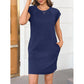 🎁2026 New Arrivals 50% OFF💥Women's Crew Neck Solid Color Dress – Soft & lightweight – Perfect for work, beach or everyday elegance – versatile and comfy ✨🌿