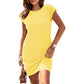 🎁2026 New Arrivals 50% OFF💥Women's Crew Neck Solid Color Dress – Soft & lightweight – Perfect for work, beach or everyday elegance – versatile and comfy ✨🌿