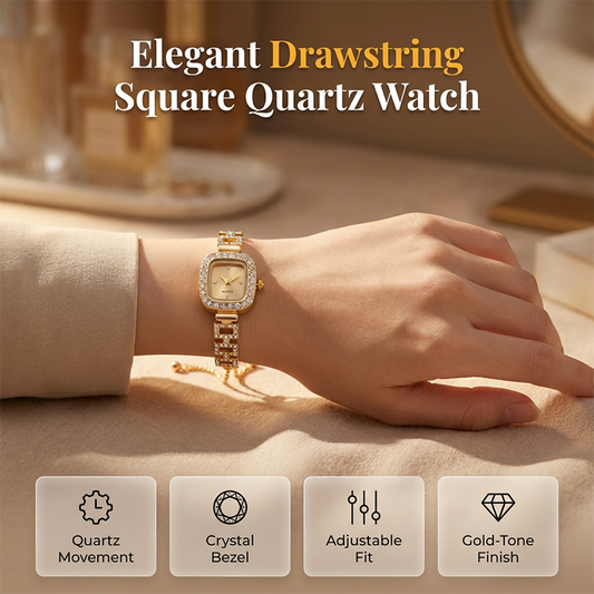 🎁2026 New Arrivals 50% OFF💥Women Drawstring Bracelet Watch Square Quartz