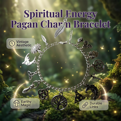 🎁2026 New Arrivals 50% OFF💥Vintage Pagan Charm Bracelet – Spiritual Symbols, Antique Silver, Bohemian Style 🌙