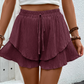 🎁2026 New Arrivals 50% OFF💥Women's Ruffle Layered Flowy Shorts – Skirt-Like Look, Elastic Waist, Breathable 🌸