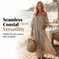 🎁2026 New Arrivals 50% OFF💥Women's Off-Shoulder Maxi Dress Lantern Sleeve Dress