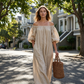 🎁2026 New Arrivals 50% OFF💥Women's Off-Shoulder Maxi Dress Lantern Sleeve Dress
