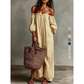 🎁2026 New Arrivals 50% OFF💥Women's Off-Shoulder Maxi Dress Lantern Sleeve Dress