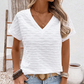 🎁2026 New Arrivals 50% OFF💥Women's Elegant Short Sleeve V-Neck Top – Lightweight, Relaxed Fit, Day-to-Night 🌿