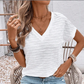 🎁2026 New Arrivals 50% OFF💥Women's Elegant Short Sleeve V-Neck Top – Lightweight, Relaxed Fit, Day-to-Night 🌿