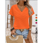🎁2026 New Arrivals 50% OFF💥Women's Elegant Short Sleeve V-Neck Top – Lightweight, Relaxed Fit, Day-to-Night 🌿
