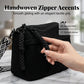 🎁2026 New Arrivals 50% OFF💥Women's Vintage Large-Capacity Crossbody Bag – Ribbed Fabric, Multi-Zip, Geometric Strap 🌿