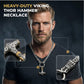 🎁2026 New Arrivals 50% OFF💥Viking Thor Hammer Pendant Necklace – Stainless steel with Byzantine chain – Bold & durable – perfect for daily wear or gifting ✨💪