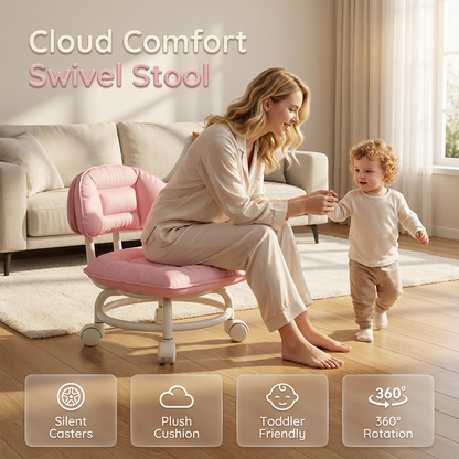 🎁2026 New Arrivals 50% OFF💥Rolling Low Stool with Backrest⚙️🪑