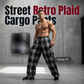 🎁2026 New Arrivals 50% OFF💥Men's Retro Plaid Loose Fit Cargo Pants – Wide Leg, Cargo Pockets, Drawstring Waist 🌿