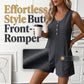 🎁2026 New Arrivals 50% OFF💥Women's Sleeveless Button-Front Romper – Waffle Knit, Scoop Neck, Side Pockets 🌿
