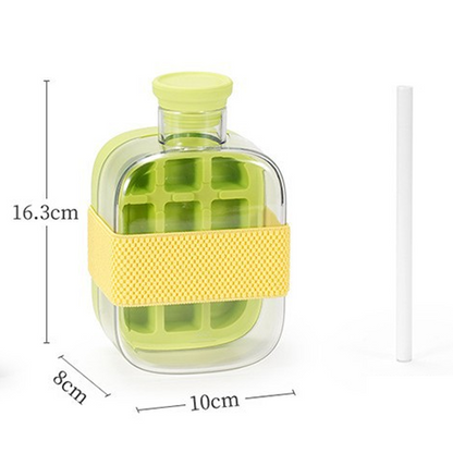 🎁2026 New Arrivals 50% OFF💥2-in-1 Ice Cube Maker Water Bottle Built-In Ice Tray, Food-Grade Silicone, Bpa-Free. Make Ice & Store Water In One Bottle 💼✈️