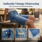 🎁2026 New Arrivals 50% OFF💥Women's Casual Distressed Denim Bermuda Shorts – 4-Way Stretch, Raw Hem, Vintage Vibes 🌿