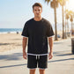 🎁2026 New Arrivals 50% OFF💥Men's Waffle Knit T-Shirt & Shorts Set – Cooling Sensation Fabric & Relaxed Fit Design 💙