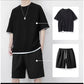 🎁2026 New Arrivals 50% OFF💥Men's Waffle Knit T-Shirt & Shorts Set – Cooling Sensation Fabric & Relaxed Fit Design 💙
