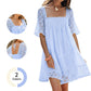 🎁2026 New Arrivals 50% OFF💥Women's Square Neck Smocked Dress
