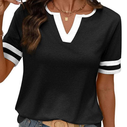 🎁2026 New Arrivals 50% OFF💥Women's Short Sleeve Color Block Tee