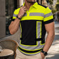 🎁2026 New Arrivals 50% OFF💥Men's High Visibility Reflective Short Sleeve Shirt – Neon Blocks & Athletic Fit Cut ⏰