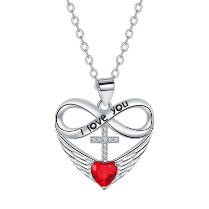 🎁2026 New Arrivals 50% OFF💥Infinity Heart Cross Necklace with Wing Pendant – Faith & Eternal Love ✨