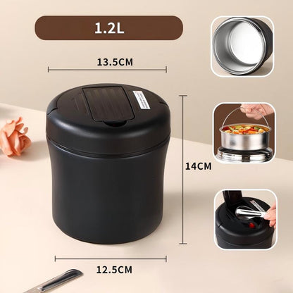 🎁2026 New Arrivals 50% OFF💥Vacuum Insulated Food Jar with Folding Spoon – Keeps hot/cold for 12h – Leak-proof & portable – perfect for lunch, travel or office 🥄🌿✨