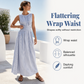 🎁2026 New Arrivals 50% OFF💥Women Sleeveless Striped Waist Defining Maxi Dress, Crisscross Wrap Waist Flowy Long Dress for Beach Vacation Daily Casual