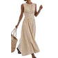 🎁2026 New Arrivals 50% OFF💥Women Sleeveless Striped Waist Defining Maxi Dress, Crisscross Wrap Waist Flowy Long Dress for Beach Vacation Daily Casual