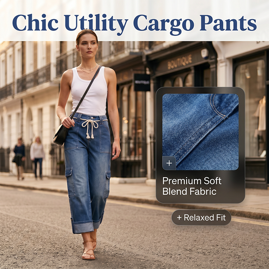 🎁2026 New Arrivals 50% OFF💥Women’s Wide-Leg Cargo Pants – Spacious Side Pockets, Relaxed Silhouette & Adjustable Waist ✨