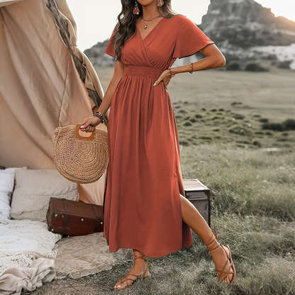 🎁2026 New Arrivals 50% OFF💥Women's Summer V-Neck Side Slit Maxi Dress