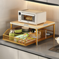 🎁2026 New Arrivals 50% OFF💥2-Tier Kitchen Microwave Stand with Slide-Out Drawer — Heavy-Duty Countertop Shelf
