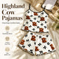 🎁2026 New Arrivals 50% OFF💥Summer Sleeveless Spaghetti Strap Cami Sleepwear Set – Highland Cow Print & Ruffle Trim 🐄